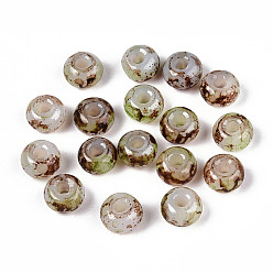 Кокосово-Коричневый 3/0 краски для выпечки стеклянных шариков, круглое отверстие, рондель, кокосового коричневый, 5~5.5x3~3.5 мм, отверстие : 1.6~1.8 мм, Около 3750 шт / фунт