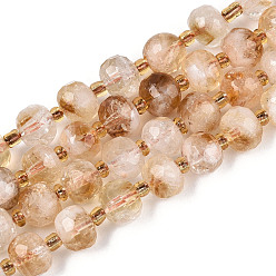 Цитрин Нагретые нити из натуральных цитриновых бусин, с бисером, граненые, шайба, 7~8x5~6 мм, отверстие : 1 мм, около 45~46 шт / нитка, 14.57''~14.96'' (37~38 см)