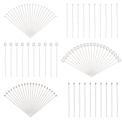 Нержавеющая Сталь Цвет 600 шт. 3 стили 304 наборы штифтов и проушин из нержавеющей стали, цвет нержавеющей стали, 21 датчик, 50x0.7 мм, 200 шт / стиль