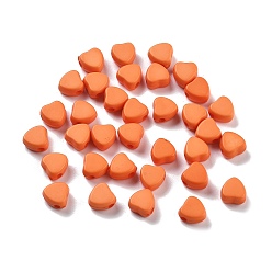 Оранжевый Непрозрачные акриловые бусины, умирающий, сердце, оранжевые, 7x7x4 мм, отверстие : 1.6 мм, Около 3200 шт / 500 г