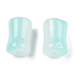 Бирюза Прозрачные брызги, окрашенные распылением, бамбуковую палку, бирюзовые, 12x8 мм, отверстие : 1.6 мм