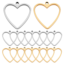 (52) Непрозрачная лаванда 16 шт. 2 цвета 201 подвески из нержавеющей стали, сердце, разноцветные, 31.5x30x3 мм, отверстие : 2.2 мм, 8 шт / цвет