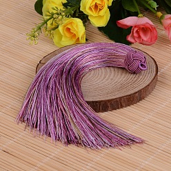 Средняя Орхидея Красивый дизайн украшения нейлон кисточкой кулон, средне орхидеи, 160x18 мм, отверстие : 4 мм