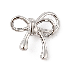 Платина 925 стерлингов серебряные подвески, Подвески-бантики с 925 штампом, родий, платина, 15x16.5x5.5 мм, отверстие : 1.8 мм