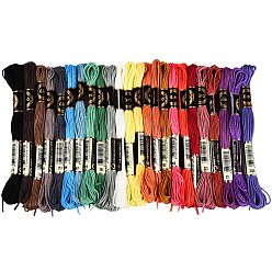 (52) Непрозрачная лаванда 24 мотки полиэфирных швейных ниток, шнур из полиэстера для изготовления украшений, разноцветные, 0.5 мм, 8м/моток