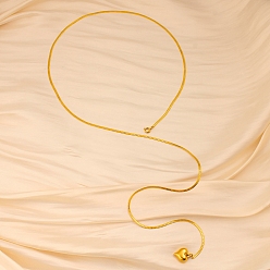 Золотой 304 подвесные из нержавеющей стали ожерелья, лариат в форме сердца и ожерелье, золотые, 30.12 дюйм (76.5 см)