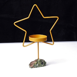 Звезда Металлические подсвечники, с подвалами из натуральной камбабской яшмы, звезда, 170x70 мм