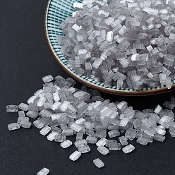 (HTL2598) Шелковый Бледно-серый Миюки половина бусины тила, японский бисер, 2 отверстие, (htl 2598) шелк бледно-серый, 5x2.3x1.9 мм, Отверстие : 0.8 мм , около 1250 шт / 50 г