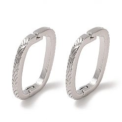Platinum Brass Twister Clasps, Cadmium Free & Nickel Free & Lead Free, Platinum, 23x17x2.5mm, Hole: 18mm