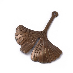 Античная Бронза Латунные подвески, гинкго лист, без никеля , античная бронза, 29x26x1.5 мм, отверстие : 1 мм