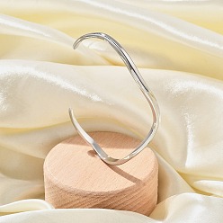 Нержавеющая Сталь Цвет 304 женские браслеты-манжеты из нержавеющей стали, цвет нержавеющей стали, внутренний диаметр: 2-1/4x1-3/4 дюйм (5.7x4.3 см)