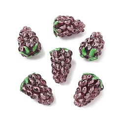 Кокосово-Коричневый Бусины лэмпворк , винограды, кокосового коричневый, 21~24x15~17 мм, отверстие : 1.8 мм