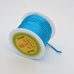 Озёрно--синий Полиэстеровые шнуры, круглая строка , Плут синий, 2 мм, около 54.68 ярдов (50 м) / рулон