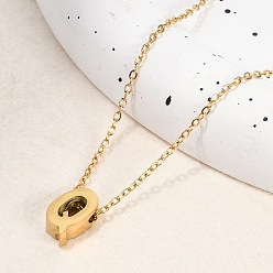 Letter Q Ионное покрытие (ip) 304 ожерелья с подвесками из нержавеющей стали, реальный 18 k позолоченный, буквы, Буква Q, 15.94 дюйм(40.5см)~16.14 дюйм(41см)+54мм удлинитель, буквы: 11x7x4 мм.