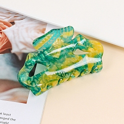 Морско-зеленый Заколки для волос с когтями из ацетата целлюлозы (смола), цвета морской волны, 90x50 мм