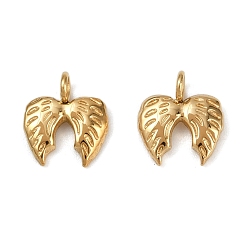 Wing 304 прелести нержавеющей стали, золотые, крыло, 9x8x1.5 мм, отверстие : 1.8 мм