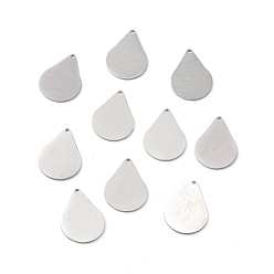 Нержавеющая Сталь Цвет Устойчивые к потускнению 304 подвески из нержавеющей стали, двухсторонний подъемный стол, пустая бирка с матовой отделкой, слеза, цвет нержавеющей стали, 22x16x1 мм, отверстие : 1.2 мм