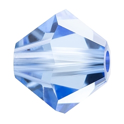 30020 Light Sapphire Хрустальные бусины preciosa®, чешский хрусталь, биконус(451 69 302 рондель), 30020 светлый сапфир, 6 мм, отверстие : 1 мм