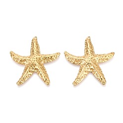 Настоящее золото 18K 304 из нержавеющей стали большие кулоны, прелести морская звезда, ионное покрытие (ip), реальный 18 k позолоченный, 50x46.5x5 мм, отверстие : 1.4 мм
