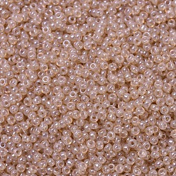 (RR2370) Transparent Pale Peach Luster MIYUKI Round Rocailles Beads, Japanese Seed Beads, (RR2370) Transparent Pale Peach Luster, 11/0, 2x1.3mm, Hole: 0.8mm, about 1100pcs/bottle, 10g/bottle