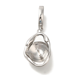 Платина Латунные европейские подвески-шармы, привязка поручительств, за половину пробурено бисера, без кадмия, без никеля и без свинца, платина, 30x12.5x6.5 мм, отверстие : 5.5x4.5 мм