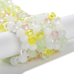 Champagne Yellow Glass Beads Strands, Faceted, Rondelle, Champagne Yellow, 8x6mm, Hole: 1mm, about 65~68pcs/strand, 15.7~16.1 inch(40~41cm)