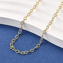 Настоящее золото 18K Ожерелья из латунных текстурированных цепочек-кабелей, без свинца и без кадмия, долговечный, стойки покрытие, реальный 18 k позолоченный, 17.91 дюйм (45.5 см)