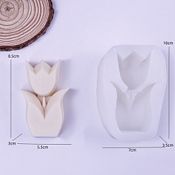 Белый Цветочные DIY пищевые силиконовые формы для свечей, формы для ароматерапевтических свечей, формы для изготовления ароматических свечей, белые, 10x7x3.5 см