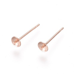 Розовое Золото 304 Выводы серьги из нержавеющей стали шпилька, розовое золото , 14x4 мм , штифт: 0.8 мм