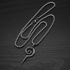 Нержавеющая Сталь Цвет 304 Винтажные подвески-спирали из нержавеющей стали для мужчин, не тускнеет, цвет нержавеющей стали, 23.62 дюйм (60 см)