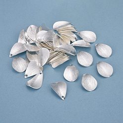 Посеребрённый Латунь прелести, слеза, 925 серебро покрытием, 20x13x2 мм, отверстие : 1.4 мм