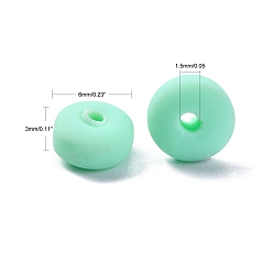 Aquamarine Handmade Polymer Clay Beads Strands, for DIY Jewelry Crafts Supplies, Flat Round, Aquamarine, 6~7x3mm, Hole: 1.5mm, about 113~116pcs/strand, 15.55 inch~16.14 inch(39.5~41cm)