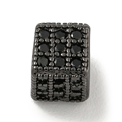 Черный Цвет Металла Латунь микропаве черный кубический цирконий, кубические, металлический черный , 5.5x5.5x5.5 мм, отверстие : 1.5 мм