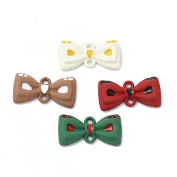 Mixed Color Spray Painted Alloy Pendants, Bowknot, Mixed Color, 10.5x20.5x3.5mm, Hole: 1.6mm