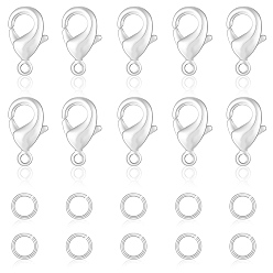 Посеребрённый Карабин-лобстеры, латунные, с прыжковых колец, без никеля , 925 серебро покрытием, 12x7x2.5 мм, отверстие : 1 мм, 30 шт