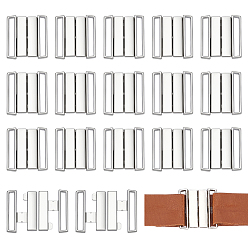 Платина 40шт. застежки-пряжки из цинкового сплава, для лямки, обвязочные мешки, аксессуары для одежды, прямоугольные, платина, 28x25x3 мм