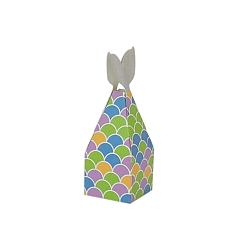 Colorful Folding Cardboard Candy Boxes, Wedding Gift Wrapping Box, Mermaid, Colorful, 5x5x14.5cm