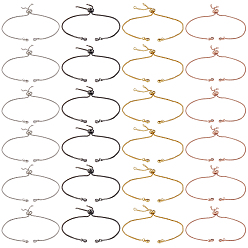 (52) Непрозрачная лаванда 32 шт 4 цвета стойка покрытие регулируемый латунный слайдер изготовление браслета, с кубического циркония, долговечный, без свинца и без кадмия, подходит для соединительных шармов, разноцветные, длина одной цепи: 12.5 см, отверстие : 1 мм, 8 шт / цвет