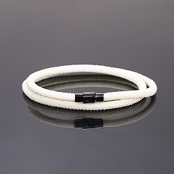 (404) Непрозрачное AB Кислое яблоко Браслеты из нейлонового шнура для мужчин и женщин, с застежкой из магнитного сплава, цветочный белый, 7-7/8 дюйм (20 см)