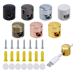 (52) Непрозрачная лаванда 7 шт. 7 цвета алюминиевые зажимы для укладки кабеля, для ТВ ПК кабель Ethernet под столом домашний офис на открытом воздухе, с железным винтом и пластиковым дюбелем, 8шт. акриловые самоклеящиеся наклейки, плоско-круглые, разноцветные