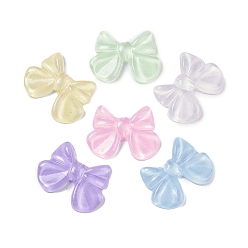 Разноцветный Прозрачные смолы кабошоны, бантом, красочный, 30x39.5x6.5 мм