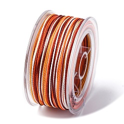 Разноцветный Сегментный окрашенный вощеный полиэфирный шнур, витой круглый шнур, красочный, 1 мм, около 49.21 ярдов (45 м) / рулон