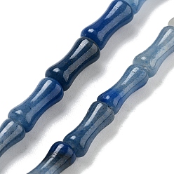 Синий Авантюрин Окрашенные и нагретые нити из натурального синего авантюрина, бамбук совместное, 12x5x4 мм, отверстие : 1 мм, около 32 шт / нитка, 14.96'' (38 см)
