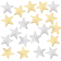 Платиновый & Золотой Латунные подвески, звезда, платиной и золотом, 36.5x38.5x1 мм, отверстие : 1.5 мм, 2 цветов, 10 шт / цвет, 20 шт / коробка