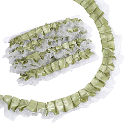 Green 1Pc Polyester Ruffled Trimming, for Doll Clothes, Lolita Costume Accessories, Green, 1-5/8 inch(41.5mm)