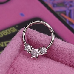 Нержавеющая Сталь Цвет 316l Кольца для носа из нержавеющей стали, цвет нержавеющей стали, 8 мм, штифты : 1.2 мм