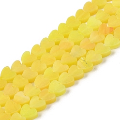 Золотистый Бусы лэмпворк ручной работы, сердце, золотые, 6x6x2~2.5 мм, отверстие : 1 мм, около 77 шт / нитка, 15.75''~16.14'' (40~41 см)