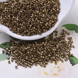 (DB0022L) Металлический Светло-бронзовый Бусины miyuki delica, цилиндр, японский бисер, 11/0, металлических цветов, (дБ 0022 л) легкая металлическая бронза, 1.3x1.6 мм, отверстие : 0.8 мм, Около 100000 шт / 500 г