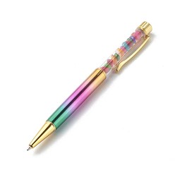 Colorful Ballpoint Pens, with Natural Shell Beads, for Office Supplies, Colorful, 143x13x10mm