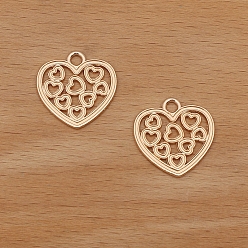 Light Gold Подвески из сплава , сердце прелести, золотой свет, 19x19 мм